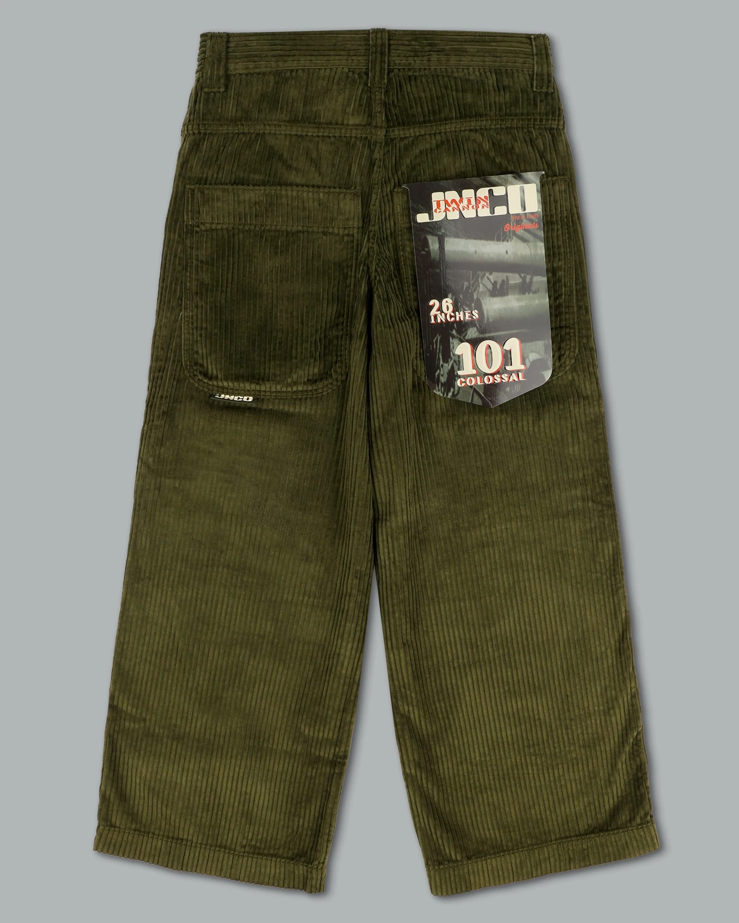 101 Twin Cannon. 26". 4 Wale Corduroy. Moss.