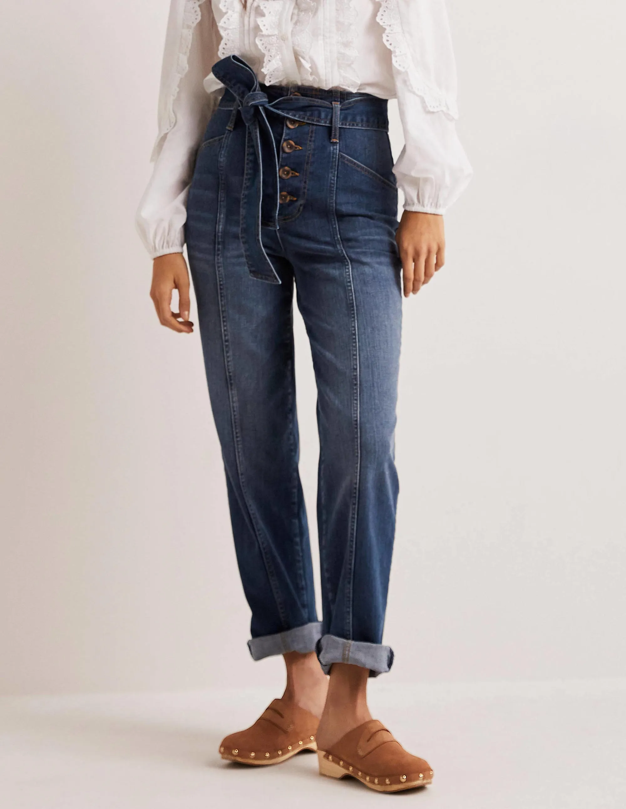 Belted High Rise Jeans-Mid Vintage