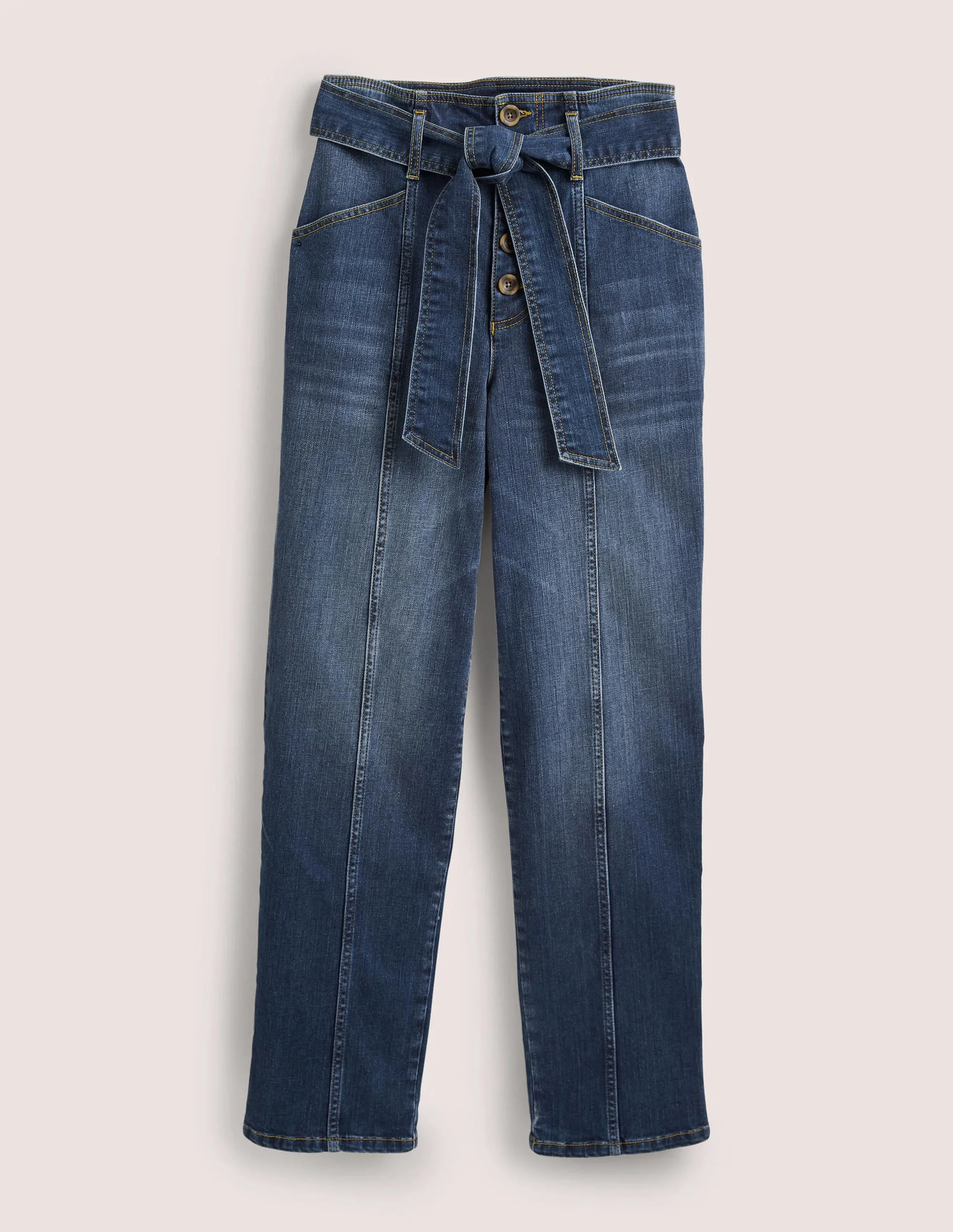 Belted High Rise Jeans-Mid Vintage