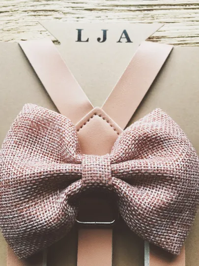 Blush Pink Faux Leather Suspenders