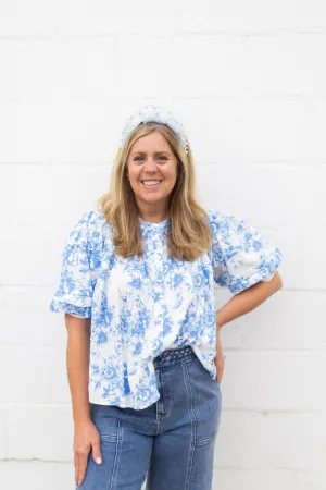 Chambray Floral Top