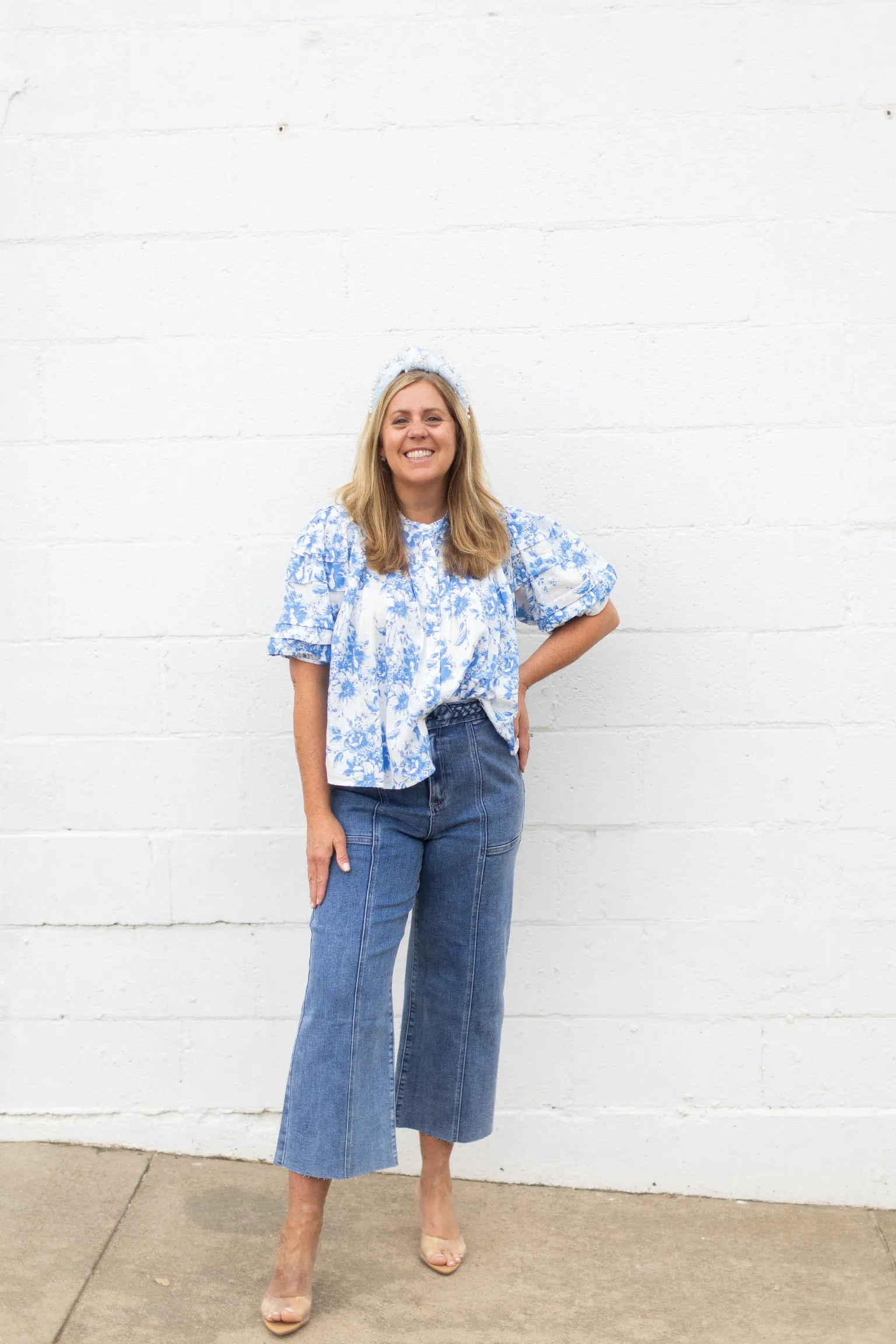 Chambray Floral Top