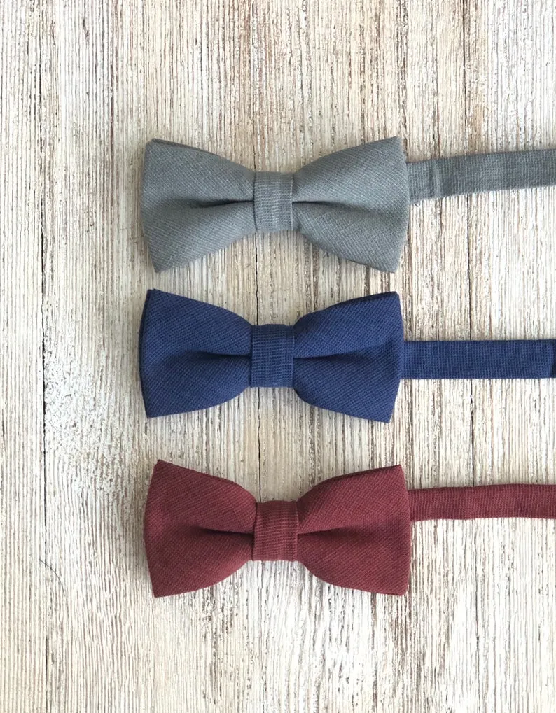 Cognac Brown Buckle With Terracotta Bow Tie Set
