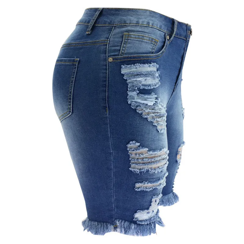 Distressed Denim Shorts
