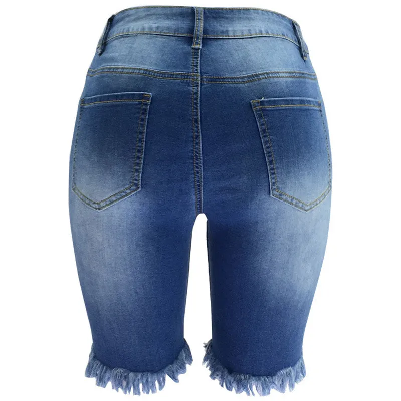 Distressed Denim Shorts