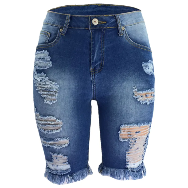 Distressed Denim Shorts