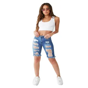 Distressed Denim Shorts