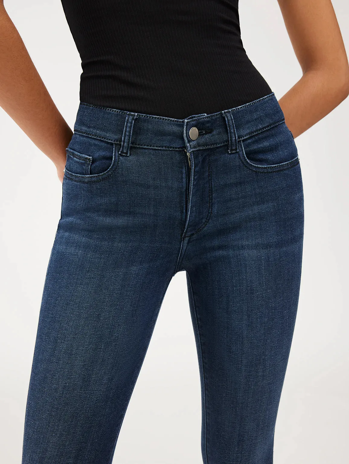 Farrow Skinny High Rise Ankle - Dark Indigo