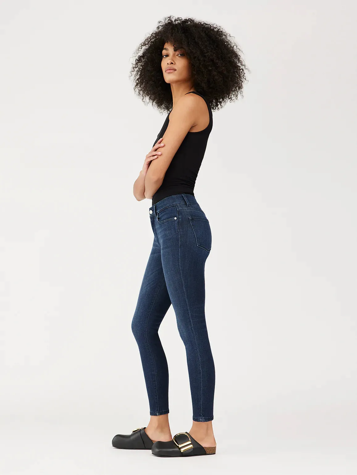 Farrow Skinny High Rise Ankle - Dark Indigo