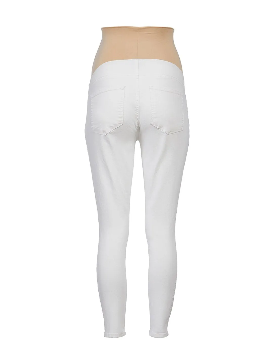 Maternity Skinny Crop Jeans in White