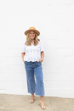 Neda Eyelet Blouce