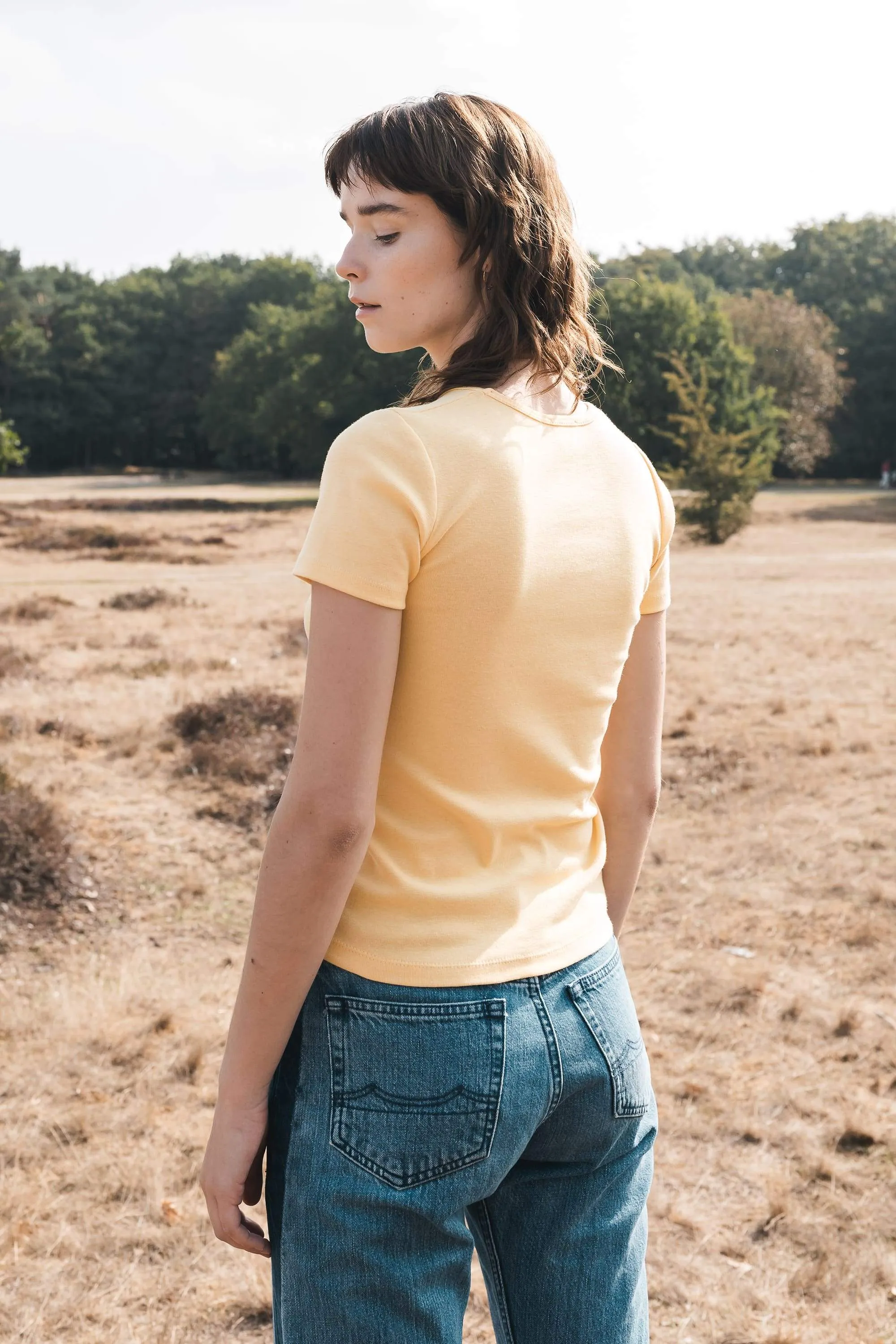 rib tee short sleeve yellow