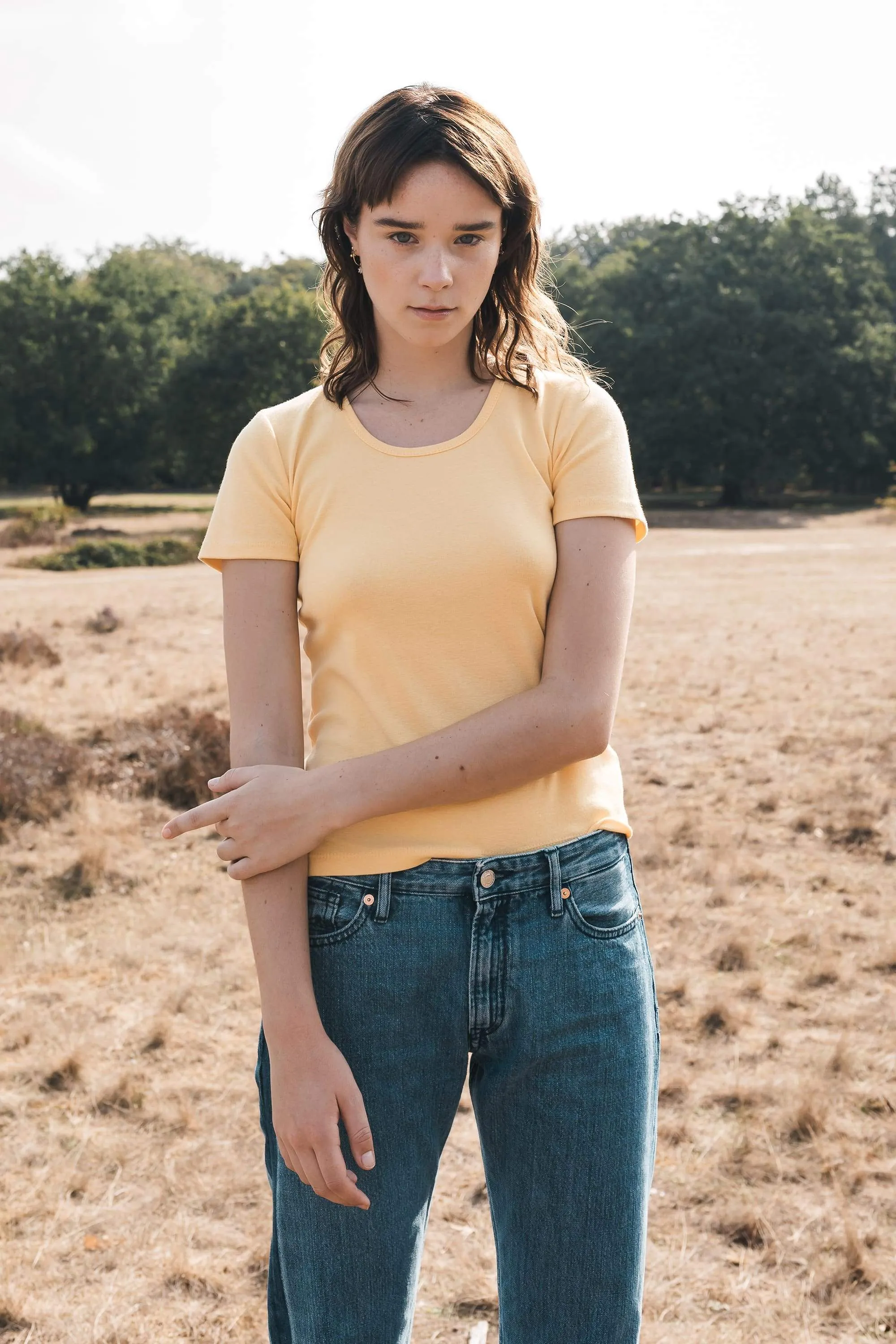 rib tee short sleeve yellow