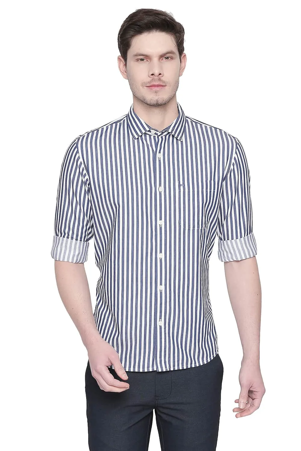 Slim Fit Stripe Twill Shirt