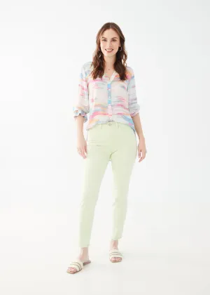 Slit Detail 3/4 Sleeve Crepe Shirt